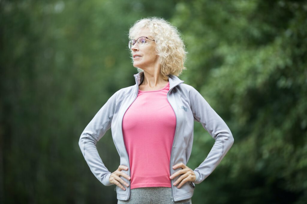 Mature sportswoman